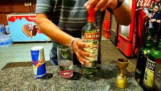 Smirnoff vodka 90 ml and Red Bull #drink #cocktail #alcohol #bartender