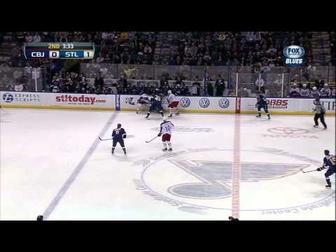 Chris Stewart goal 1-0 April 5 2013 Columbus Blue Jackets vs St. Louis Blues NHL Hockey