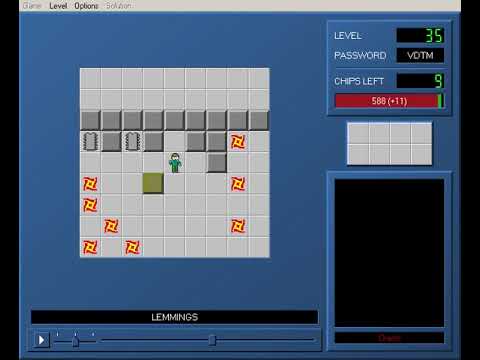Chip's Challenge 1 Level 35 (Lemmings) - 577 seconds