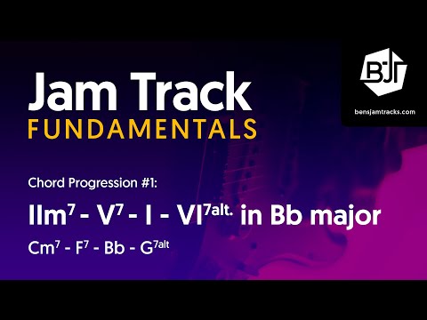 IIm7 - V7 - I - VI7alt. Jam Track in Bb major - BJTF #1-11