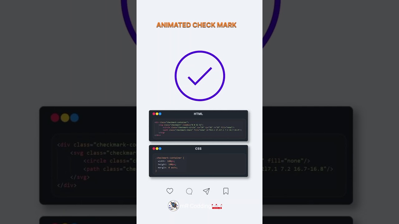 Animated Checkmark 💫✔️ #css #softwaredeveloper  #codechallenge #frontenddevelopment #trending