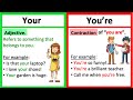 YOUR vs YOU'RE 🤔| What's the difference? | Learn with examples