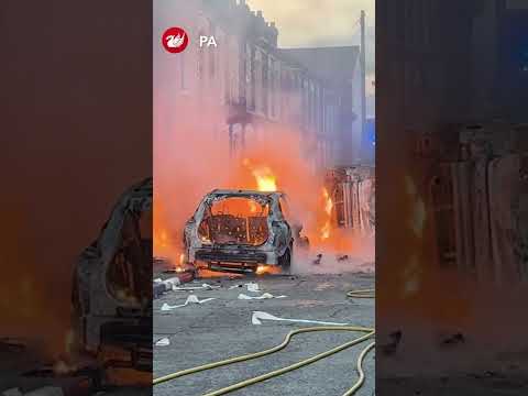 Properties and vehicles set on fire in Belfast following protests