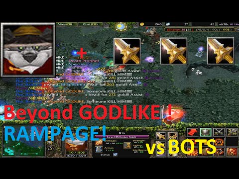 DotA - Ember Spirit Beyond GODLIKE vs Bots  (RAMPAGE)
