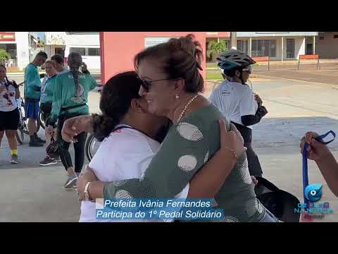 Prefeita Ivânia Fernandes da cidade de Matrinchã-Goiás, participa do 1º pedal solidário.