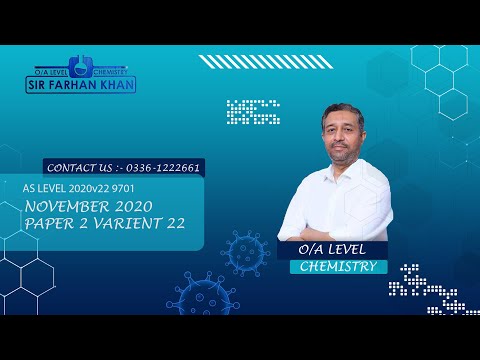 A1 / AS Level Chemistry Past Paper 9701 - October November 2020 VARIANT 22 (ENGLISH/URDU)