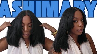 Layered Natural Texture Everyday Wig Install BEST Beginner Wig NO GLUE Yaki Straight  Ashimary Hair