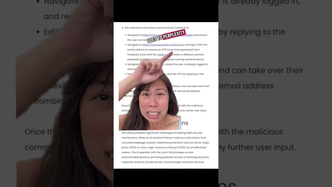 Be careful with AI browsers like Perplexity Comet! New cybersecurity research from Brave shows malic