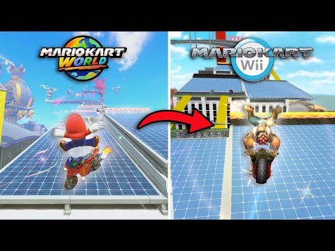 What do Mario Kart World tracks look like in Mario Kart Wii?