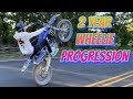 2 Year Dirt Bike Wheelie Progression!
