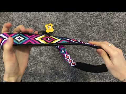 Strap for Guitar Ukrainian Nylon + Leather Ethnic Hutsul National image 7