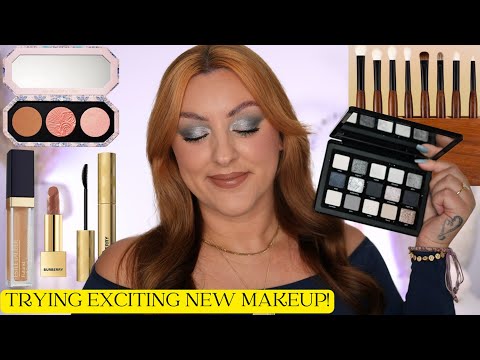 GRWM TRYING HOT NEW MAKEUP! Natasha Denona, Sonia G, Pat McGrath, Burberry, Estee Lauder & MORE!