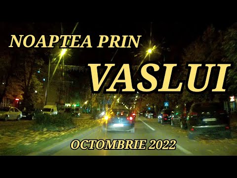 Orasul VASLUI noaptea pe bulevard