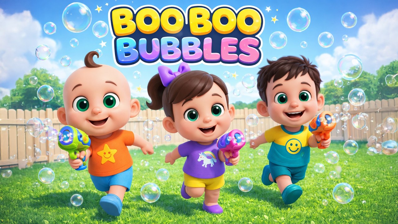 Learn Color Names with Bubble Playing Activity 🌈 | Boo Boo Bubbles for Kids | Nursery Rhymes & Song