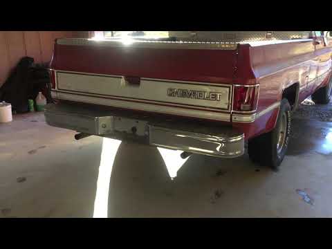 86 Chevy in garage idling and revving