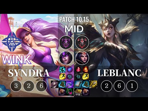 ES Wink Syndra vs LeBlanc Mid - KR Patch 10.15