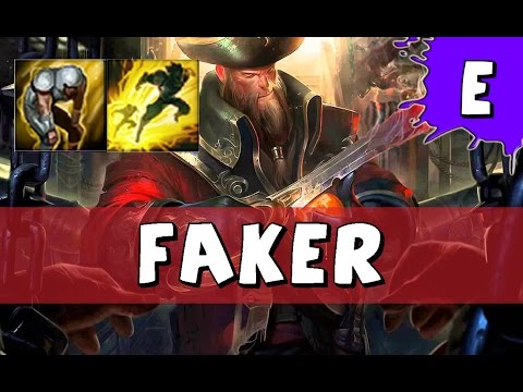 SKT T1 Faker as Gangplank vs Fiora MID - S6 Preseason Challenger SoloQ - League of Legends