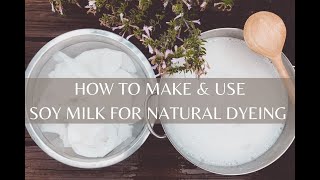HOW TO MAKE AND USE SOY MILK FOR NATURAL DYEING | SOY MILK BINDER FOR PREPARING FIBER