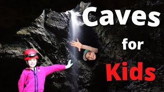 Caves for Kids | Kids explore CAVES with waterfalls, slides and stairs | All about CAVES