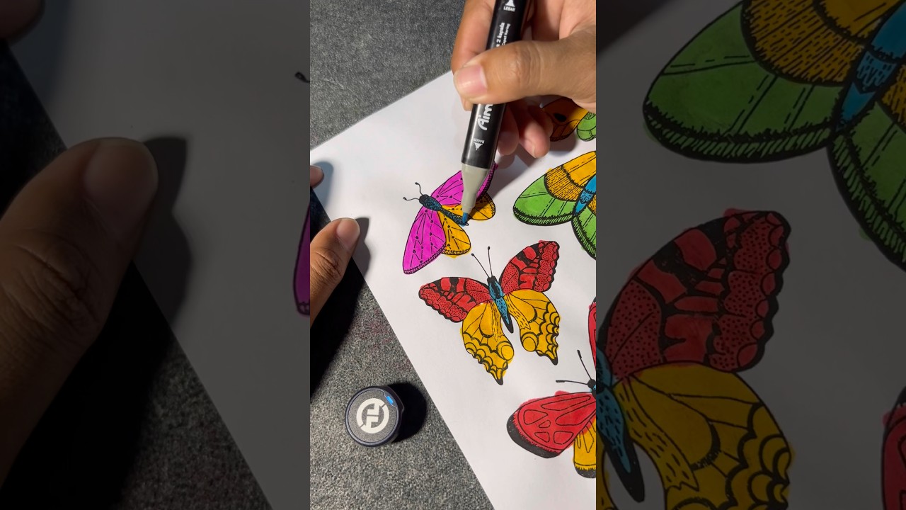 SATISFYING COLORING BUTTERFLY ASMR