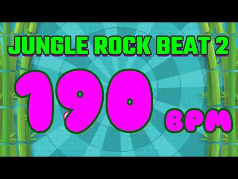 190 BPM - Jungle Rock Beat 2 - 4/4 Drum Track - Metronome - Drum Beat