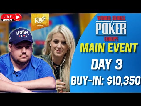 WSOP Europe 2022 MAIN EVENT - Live Streaming - Day 3!