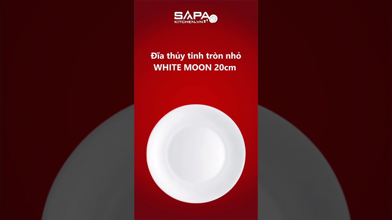 Đĩa thủy tinh tròn nhỏ White moon 20 cm