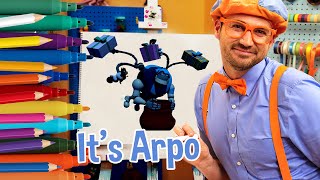 How To Draw Arpo | Draw with Blippi! | Kids Art Videos | Drawing Tutorial