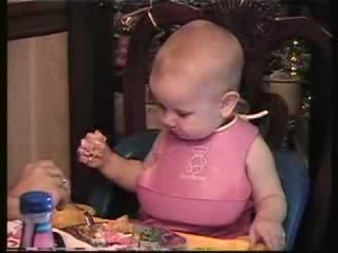 Julianne turns one and eats cake