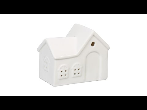 Photophore en forme de maison Blanc - Céramique - 11 x 9 x 6 cm