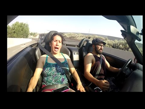 giving mexican mom a ride in my race car!!