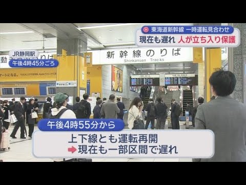 YouTube Video 線路に人が立ち入り新幹線が一時運転見合わせ…立ち入った人は東静岡駅で駅員が保護