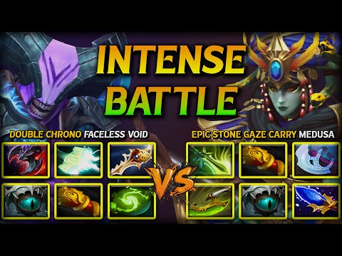 TRULY INTENSE BATTLE | DOUBLE CHRONOSPHERE FACELESS VOID VS. EPIC STONE GAZE MEDUSA | 7.39d DotA 2