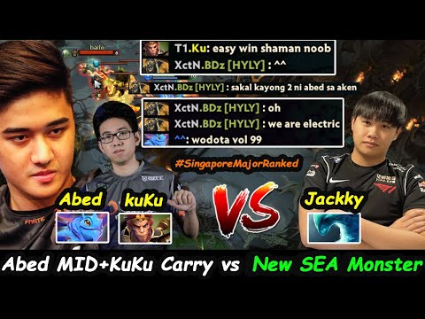 EG Abed Puck + T1.KuKu vs New SEA Monster Jackky Morphling Dota 2 #SingaporeMajor Ranked Gameplay