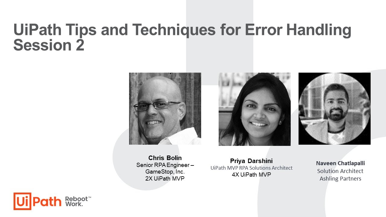 UiPath Tips and Techniques for Error Handling - Session 2