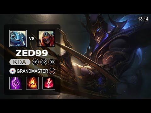 ZED99 Zed vs Fizz Mid - KR Master - Patch 13.14 Season 13