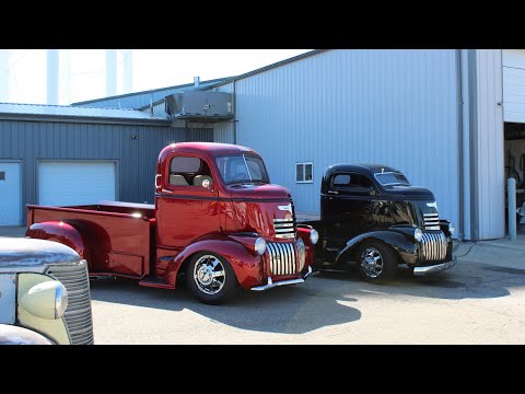 Two Beautiful 1946 Chevy COE Cab Over Engine Trucks! Same truck built in completely different ways!