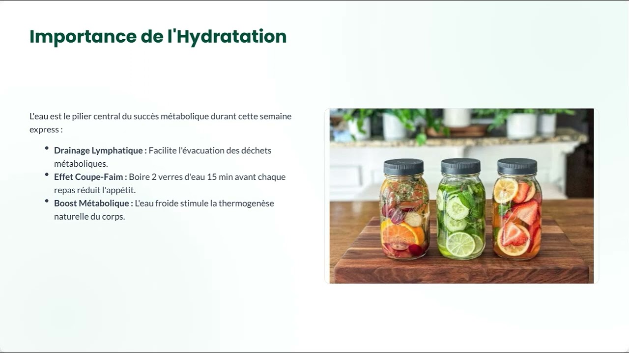 régime 5 kg en 1 semaine menu