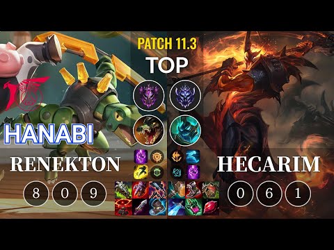 TLN Hanabi Renekton vs Hecarim Top - KR Patch 11.3