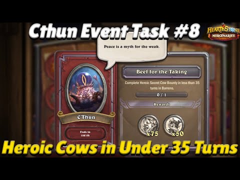 C'thun Event Task #8: Heroic Cow Level in Under 35 Turns - Hearthstone Mercenaries Guide