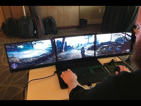 Insane gaming laptop with 3 SCREENS!!!