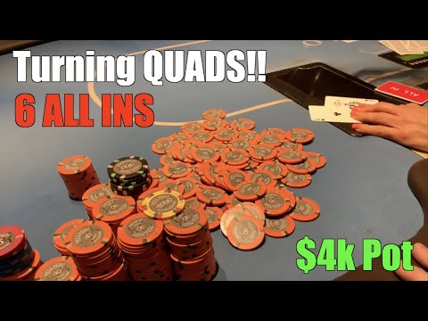 I Stack Half The Table!! We Turn Quads And Play $4k+ ALL IN Pot!! Must See! Poker Vlog Ep 163