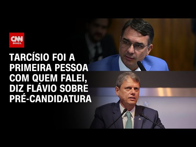 Tarcísio foi a primeira pessoa com quem falei, diz Flávio sobre pré-candidatura | AGORA CNN