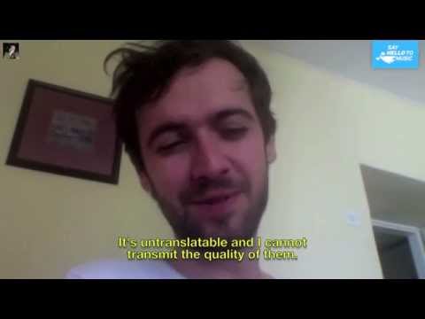 Guitarist Petrit Çeku says hello back to cellist Valter Despalj 1/4