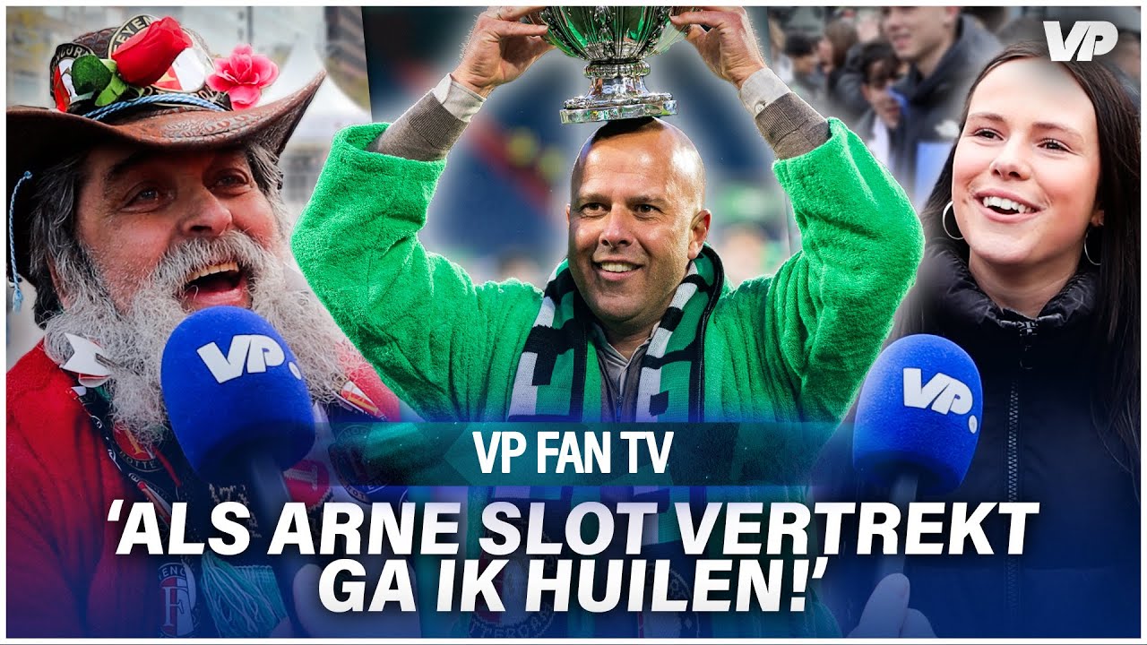 Thumbnail for article: Feyenoord-fans hopen massaal op aanblijven Slot: 'Hij mag alleen naar Liverpool'