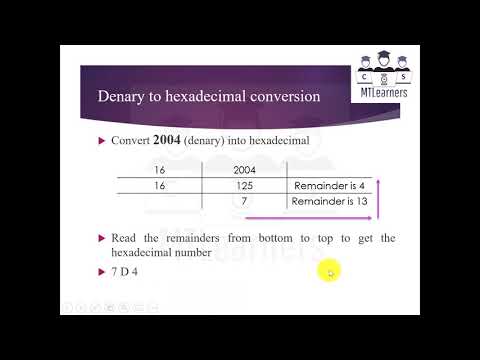 Hexadecimal to denary conversion | Denary to hexadecimal conversion | O' Level Computer Science