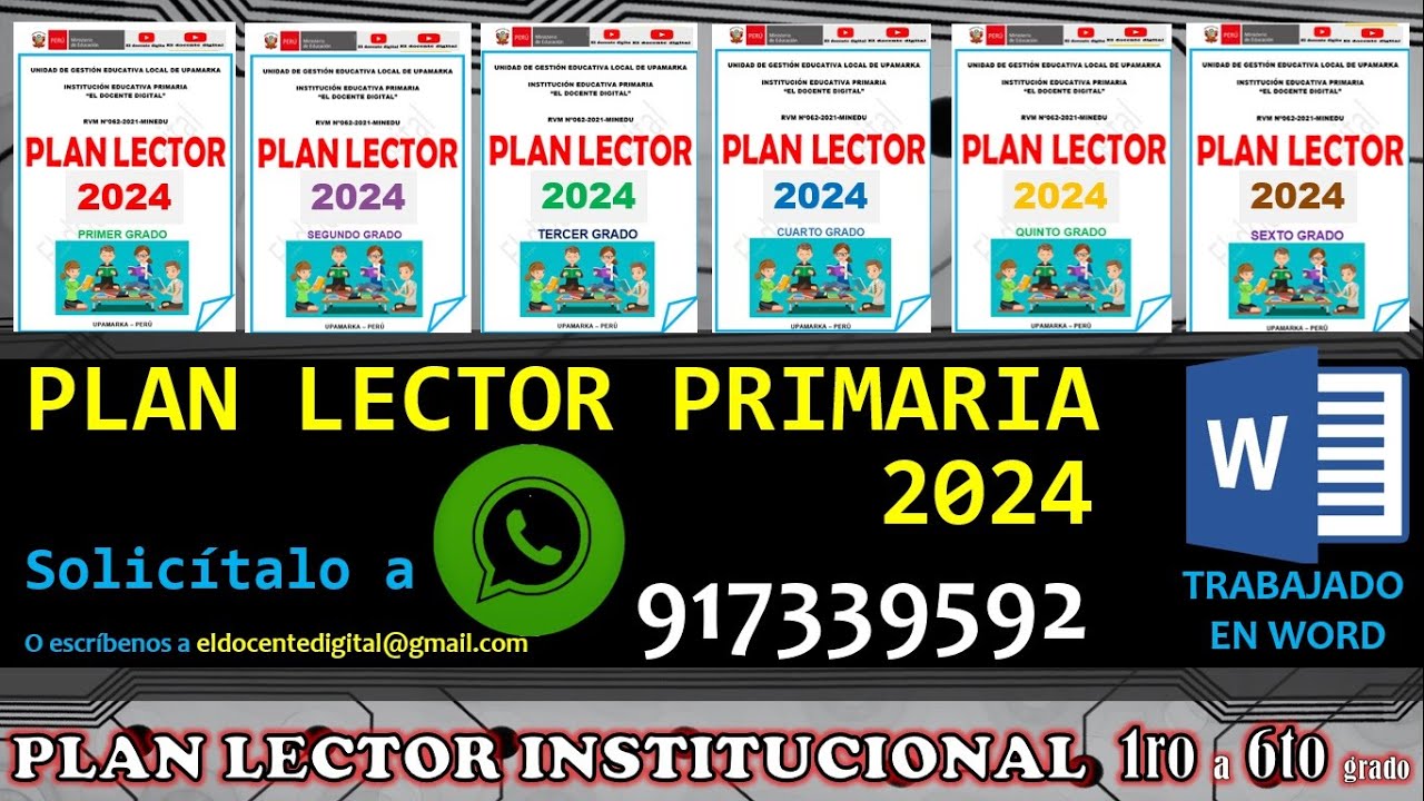 PLAN LECTOR 2024 NIVEL PRIMARIA | TRABAJADO EN WORD SEGÚN LA RVM 062-2021-MINEDU | FORMATO OFICIAL