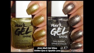 Avon Mark Gel Shine Nail Enamels - Golden Eyes & Sparkle Lens