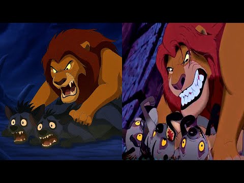 The AI Lion King (1994) Mufasa saves Simba and Nala
