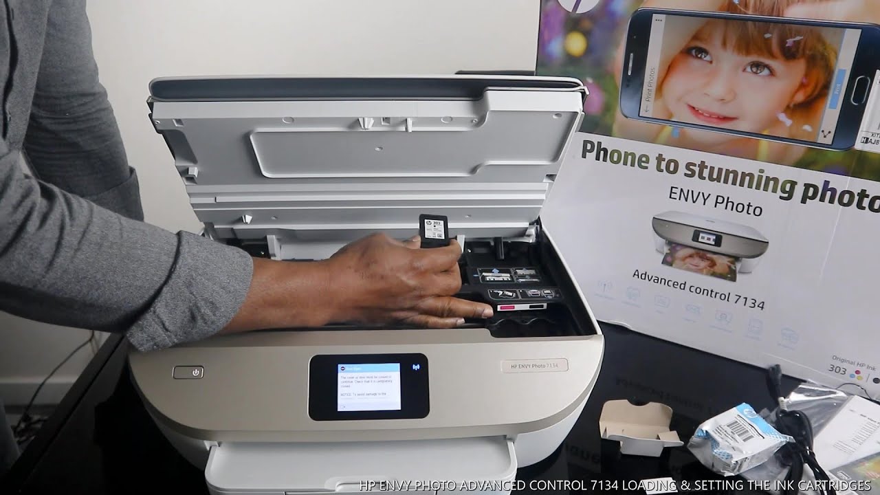 HP ENVY PHOTO ADVANCED CONTROL 7134 LOADING & SETTING THE INK CARTRIDGES / TANKS